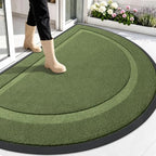 OLANLY Half Circle Front Door Mat Outside 59x34 All-Season Rubber Doormat by OLANLY