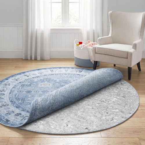 RUGPADUSA - Dual Surface - 3' Round - 1/8" Thick - Felt + Rubber - Non-Slip Backing Rug Pad - Adds Low-Profile Comfort and Protection - Image 2