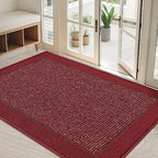 BEQHAUSE Indoor Door Mat 32" x 48", Dirt Trapper Door Mats, Red by BEQHAUSE