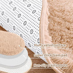 Noahas 2.6x5.3 Beige Fluffy Soft Oval Rug Non-Slip for Bedroom Dorm Hallway - Image 5
