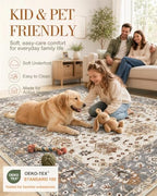 OLANLY 9x12 Washable Area Rug, Soft Non Slip Carpet for Bedroom Living Room - Image 5