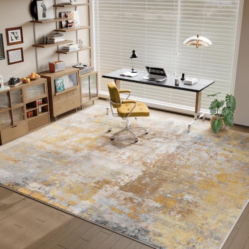 Beige Gold Washable Rug 5x7 Area Rugs for Living Room Bedroom Carpet - Image 4