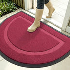 OLANLY Half Circle Front Door Mat Outside 35x23 All-Season Rubber Doormat by OLANLY