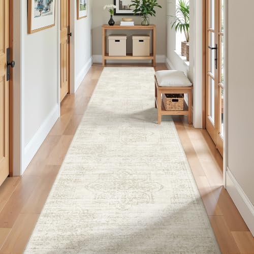 2x10 Runner Rug Non Slip,Washable Hallway Runner Rug,Beige by Restydon