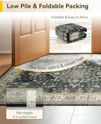 RELEANY Washable Area Rug, 7'x9', Black/Vintage/Beige - Image 5