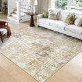 RELEANY Washable Square 8'x8' Area Rug for Living Room Neutral Brown by RELEANY
