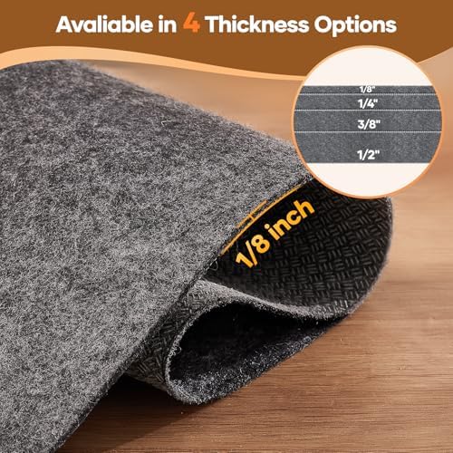 Veken Non Slip Cushioned Rug Pad Gripper, Felt and Silicone Backing, 7 x 10 Ft, 1/4 inch Thick Carpet Liner Protector Mat for Area Rugs and Hardwood Floors, with Over 99 Pcs Anti-Slip Strips Pattern - Image 4