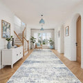 4x12 Runner Rug Non Slip,Washable Hallway Runner Rug,Blue by Restydon