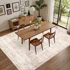 10x12 Area Rugs Living Room: Washable Rug for Bedroom Beige Brown - Image 4