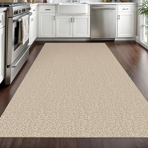 EARTHALL Washable Area Rug, Non Slip Entryway Rug, 4x6 Ft, Sand/Beige - Image 5
