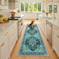 RELEANY Washable Area Rug, Runner 2'6"x8', Teal by RELEANY