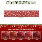 2x12 Christmas Runner Rug for Hallway,Washable Kitchen Rugs,Red - Image 2