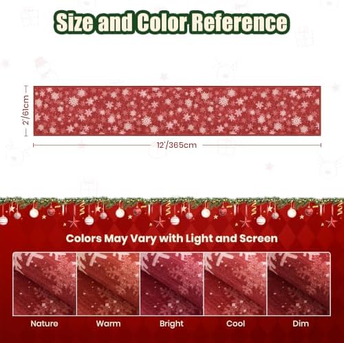 2x12 Christmas Runner Rug for Hallway,Washable Kitchen Rugs,Red - Image 2