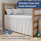 CGK Linens Dorm Room Bed Skirt Full XL - Dorm Room Essentials - 30" White - Image 6