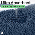 GORILLA GRIP Bath Rug Mat for Bathroom, Absorbent Chenille, 48x17 Navy - Image 5