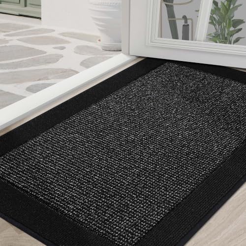BEQHAUSE Indoor Door Mat 36" x 60", Dirt Trapper Door Mats, Black by BEQHAUSE