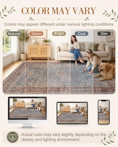 OLANLY 9x12 Washable Area Rug, Soft Non Slip Carpet for Bedroom Living Room - Image 2