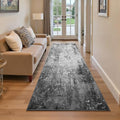 2.6x8 Black Rug Runners for Hallways Kitchen Runner Rug Non Slip Washable Black Long Runner Rugs with Rubber Backing Soft Abstract Carpet Runner for Bedroom, Kitchen, Bathroom, Entryway by OmpaaHomeDecor