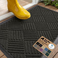 GORILLA GRIP WeatherMAX Door Mat, Indoor Outdoor Use, 29x17, Black Diamond by GorillaGrip