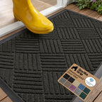 GORILLA GRIP WeatherMAX Door Mat, Indoor Outdoor Use, 29x17, Black Diamond by GorillaGrip