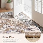 Lofus 3x5 Area Rugs for Living Room Bedroom, Small Carpet Floral Brown - Image 4