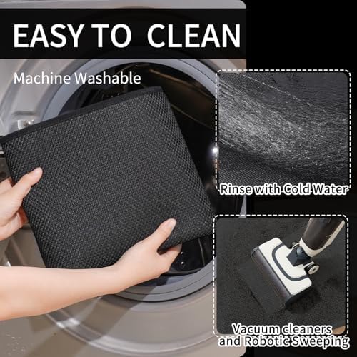 YDKGL Long Kitchen Runner Rugs Kitchen Mat Non Slip Washable Black 17"x59" - Image 4