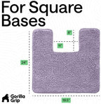 GORILLA GRIP Chenille Bath Rug Mat for Square Toilet Base, 24x19 Purple - Image 2