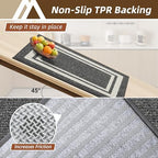 COSY HOMEER Kitchen Rugs Sets of 2 Non-Slip Washable,24"x35"+24"x60" - Image 4
