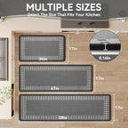 Kitchen Mats for Floor, Non Slip Kitchen Rugs, 17x47 Grey - Image 2