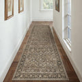 HUGEAR 3x10 Brown Vintage Floral Washable Runner Rug for Hallway by HUGEAR