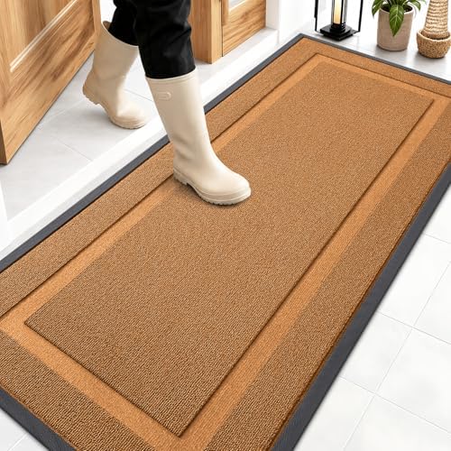 OLANLY Front Door Mat Outside 59x23, All-Season Heavy-Duty Rubber Doormat by OLANLY