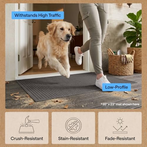 GORILLA GRIP® HydroABSORB Door Mat for Indoor Outdoor, 29x17 Charcoal - Image 6