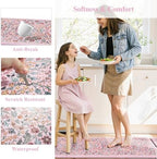 Collive Kitchen Mats for Floor, Pink Floral Rugs 17.3"x47"+17.3"x29" - Image 6