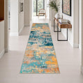 2.6x10 Washable Runner Rug:Modern Abstract Soft Carpet Rosy Haze by FXRHLP