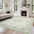 8x10 Washable Area Rugs for Living Room,Bedroom,Dining Room - Green Retro by Srugn