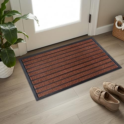 ubdyo Extra Durable Door Mat Outside Entrance (36" x 24", Bright Burgundy) by UBDYO