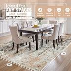 5x7 Area Rugs for Living Room Washable Bedroom Dining Room Brown Beige - Image 2