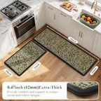Collive Anti Fatigue Mats for Kitchen Floor, Black Padded Kitchen Rug Sets - Image 2