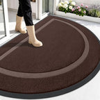 OLANLY Half Circle Front Door Mat Outside 59x34 All-Season Rubber Doormat by OLANLY