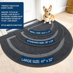 OLANLY Half Circle Front Door Mat Outside 71x47 All-Season Rubber Doormat - Image 2