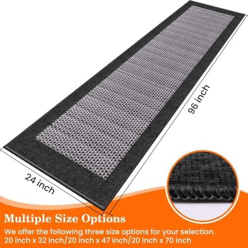 StepRite Kitchen Rugs, Kitchen Mats for Floor, 96"x24" Non-Slip Machine-Washable Kitchen Throw Rug, Absorbent Runner Rugs Office, Sink Standing Desk Mat, Decor Carpet, Black - Image 2