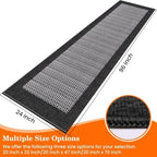 StepRite Kitchen Rugs, Kitchen Mats for Floor, 96"x24" Non-Slip Machine-Washable Kitchen Throw Rug, Absorbent Runner Rugs Office, Sink Standing Desk Mat, Decor Carpet, Black - Image 2