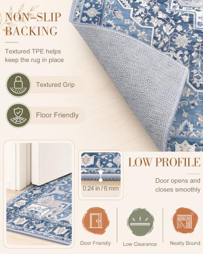 OLANLY 2'6"x12' Washable Runner Rug, Non Slip Carpet for Hallway Kitchen - Image 7