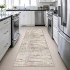 3x10 Washable Runner Rug：Modern Abstract Kitchen Soft Carpet Taupe - Image 4
