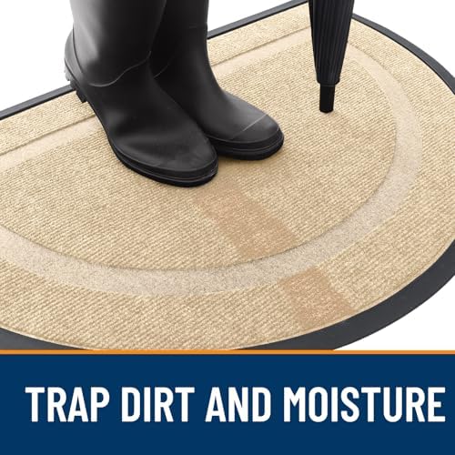 OLANLY Half Circle Front Door Mat Outside 47x23 All-Season Rubber Doormat - Image 4