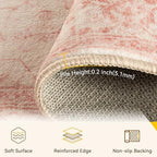 RELEANY Washable Area Rug, Runner 2'x8', Pink/Light Vintage Pink - Image 3