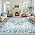 Lofus 9x12 Light Blue Rugs for Bedroom Living Room, Vintage Boho Carpet by Lofus