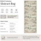 2x6 Washable Runner Rug：Modern Abstract Soft Carpet Ash Brown - Image 2