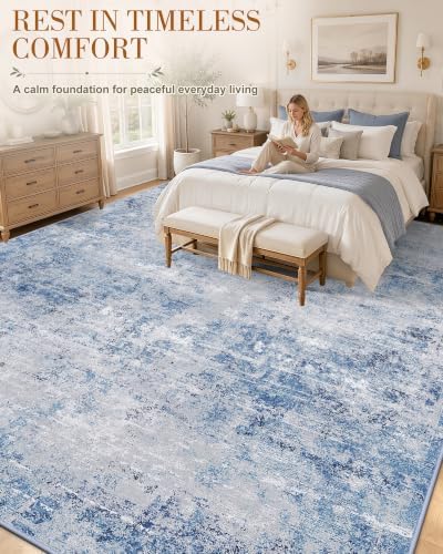 OLANLY 9x12 Washable Area Rug, Soft Non Slip Carpet for Bedroom Living Room - Image 4