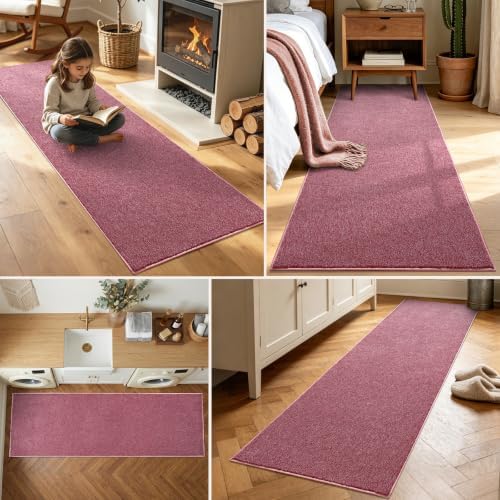 2x8 Red/White Runner Rug Washable Non-Slip for Kitchen Hallway Bathroom - Image 3